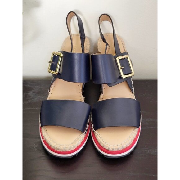 Tommy Hilfiger Navy Rope Wedge Sandals Size 7M - Picture 2 of 8